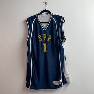 Thrifted Vintage Rec league SPP basketball jersey Navy and Gold